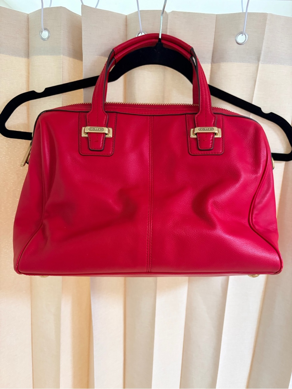Coach Taylor red leather satchel handbag